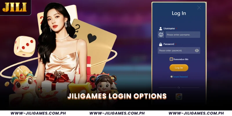Jiligames Login Options